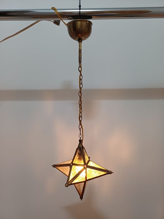 Accesoriu decor lumina vintage colectie sticla  alama Franța  1940