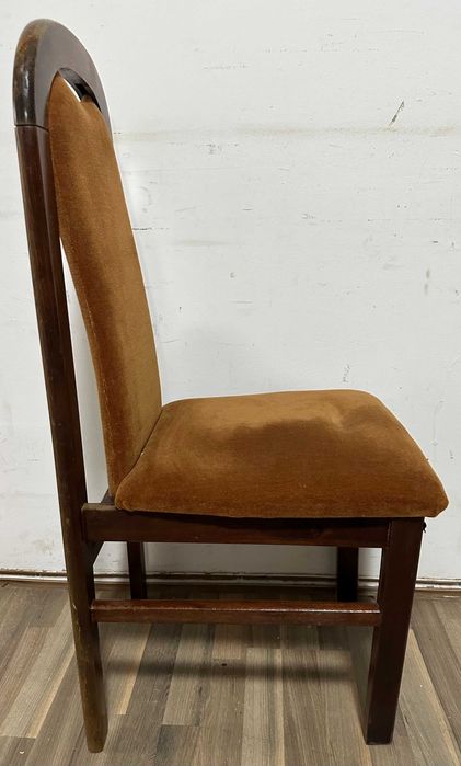 10 buc Scaun solid tapitat; Scaun cu spatar curbat