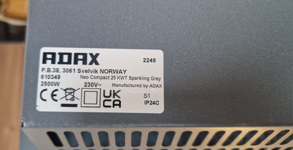 ADAX Wifi neo compact 25 kwt конвектор Адакс 2500W Сив