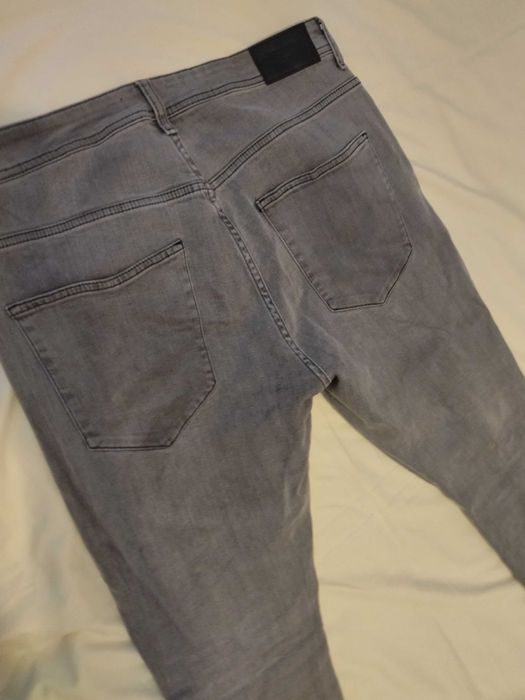 Pantaloni lungi blugi originali Bershka superbi gri