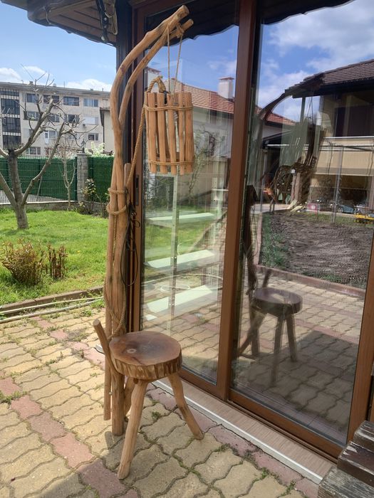 Дизайнерска нощна лампа от масивно дърво