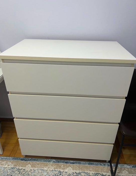 Комод IKEA Мальм, 80x48x100 см, белый