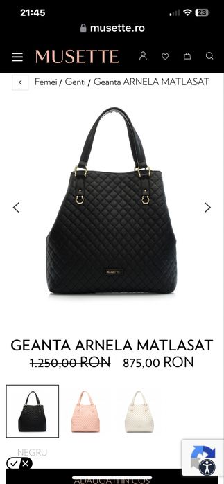Geanta musette - Arnela matlasata