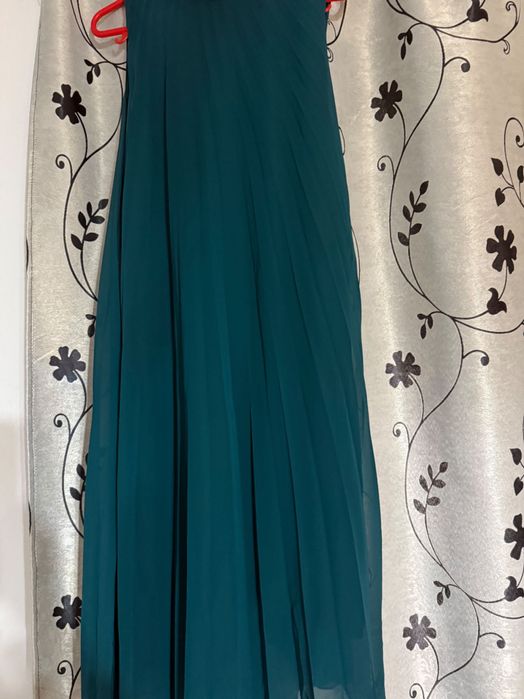 Rochie plisată verde închis