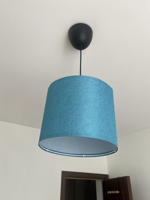 Абажур, син, текстилен