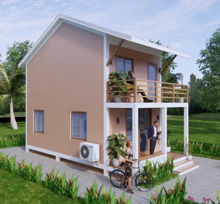 НА ИЗПЛАЩАНЕ - Двуетажна сглобяема къща с 2 спални, 56 кв. м