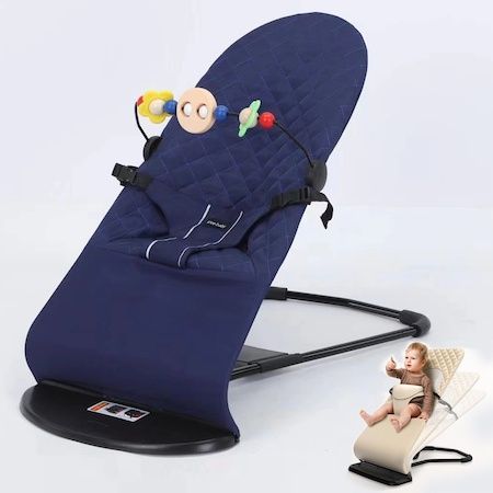 Balansoar bebe, leagan ergonomic, cu suport pentru jucarii, cu inclinare reglabila, cu 3 trepte, pliabil