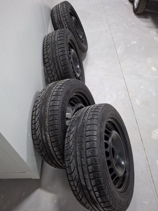 4 roti complete 225 /55 R 16 cu anvelope iarna Continental aproape noi