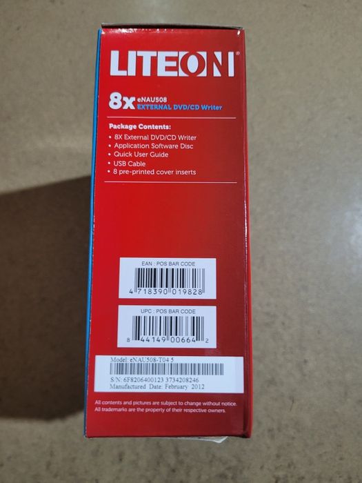 DVD-RW extern Liteon eNaAU508 - NOU SIGILAT