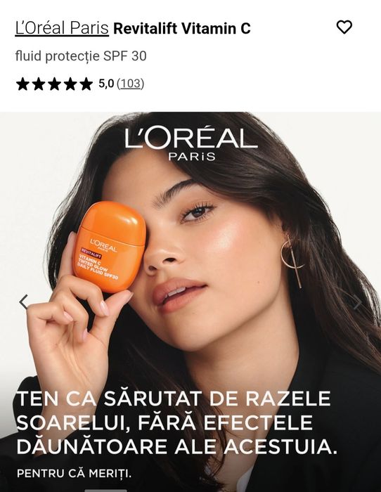 Revitalift Vitamin C L'Oreal
fluid protecție SPF 30