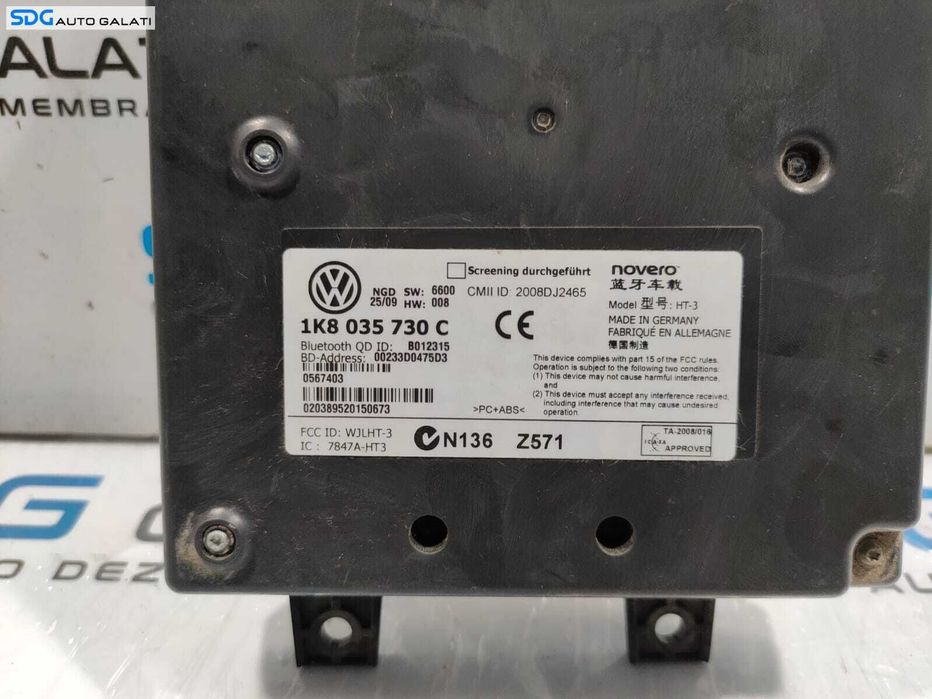 Unitate Modul Calculator Bluetooth Volkswagen EOS 2006 - 2010 Cod 1K8035730C [L4844]