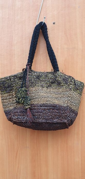 Плетеные сумки из кожи, соломы