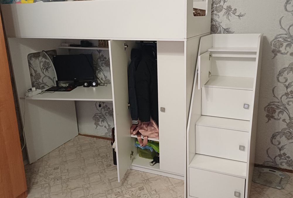 Кровать чердак детская с матрацом