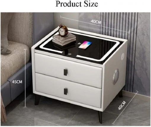 NOUĂ!! Noptieră Smart Multifuncțională Premium cu LED Tactil