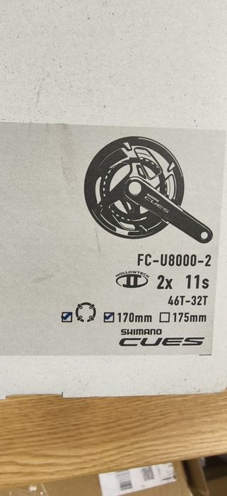 Курбел Shimano CUES FC-U8000 11-speed  46/32 with Chain Guard 170мм