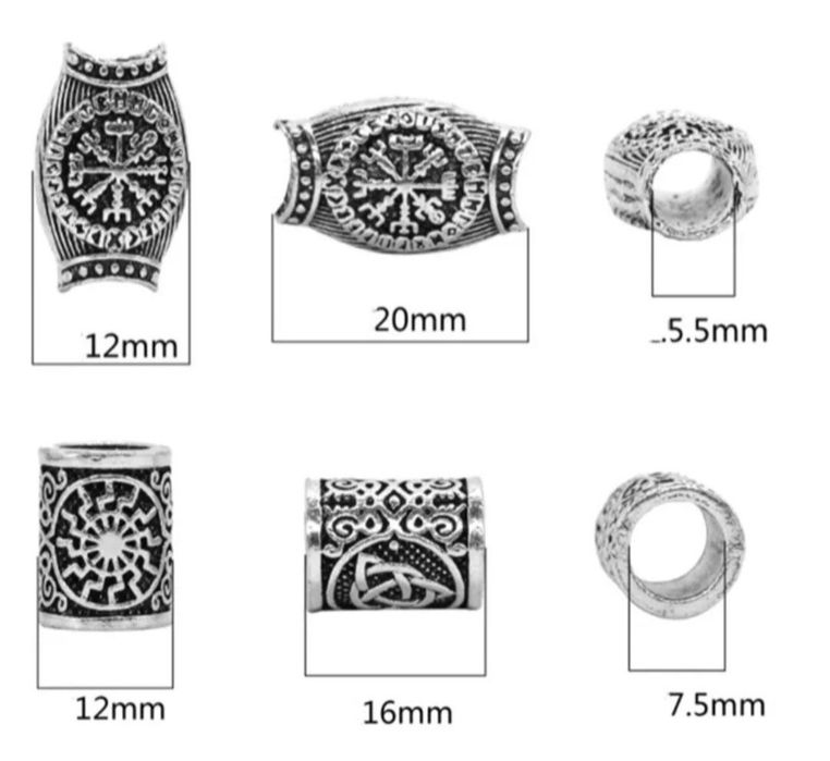 beads Inel barba par rune viking pentru celtic beard bead