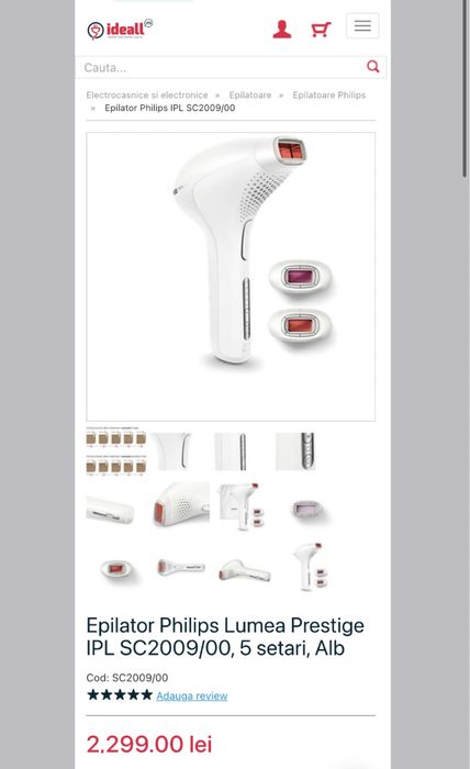 Philips Lumea Prestige IPL SC2009/00 - NOU