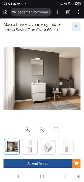 Vand oglinda panoramica baie Savini si lampa led
