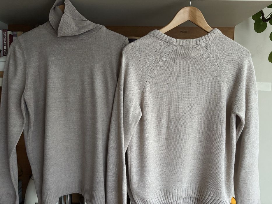 Пуловер и поло в бежовата гама- екрю