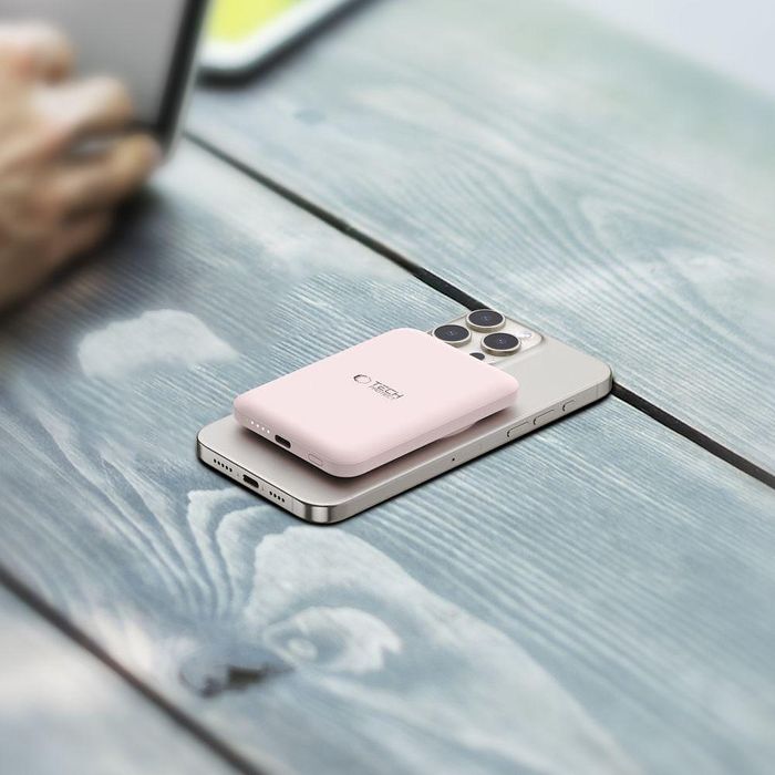 Батерия tech - protect lifemag magsafe power bank 5000mah розова