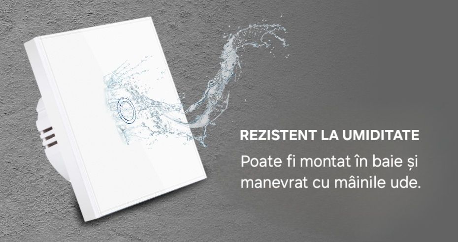 Întrerupător Touch Smart: o fază. Compatibil Alexa/Google.Control voce