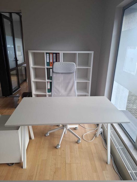 BIROU TROTTEN Birou, bej/alb, 140x80 cm, CA NOU