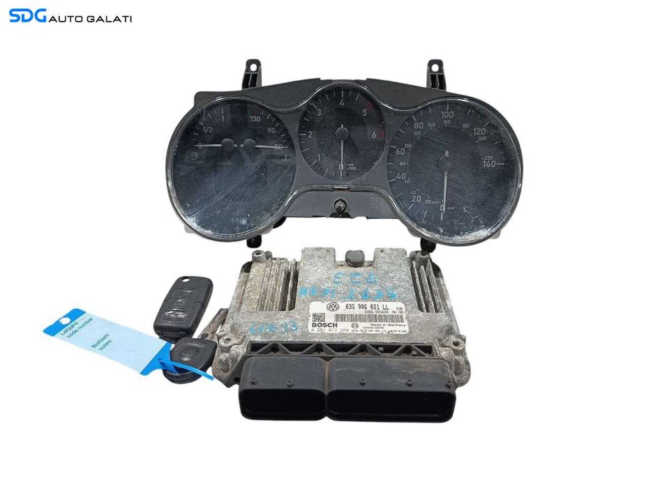 Kit Pornire ECU Calculator Motor Cip Cheie si Imobilizator Seat Leon 1P 2.0 TDI BKD 2009 - 2016 Cod 03G906021LL 1P0920923C [L6693] [L6694]