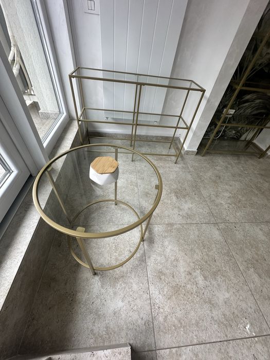 Masa, etajere  sticla mobilier magazin