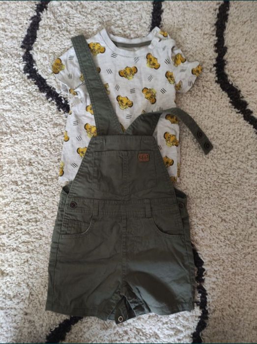 Set vară tricou/salopetă C&A 12-18luni