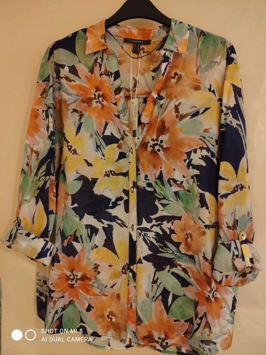 Дамска памучна блуза ESPRIT с флорален десен