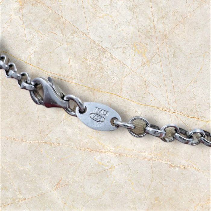 Nuovegiote сребърно твърдо колие с розов кварц