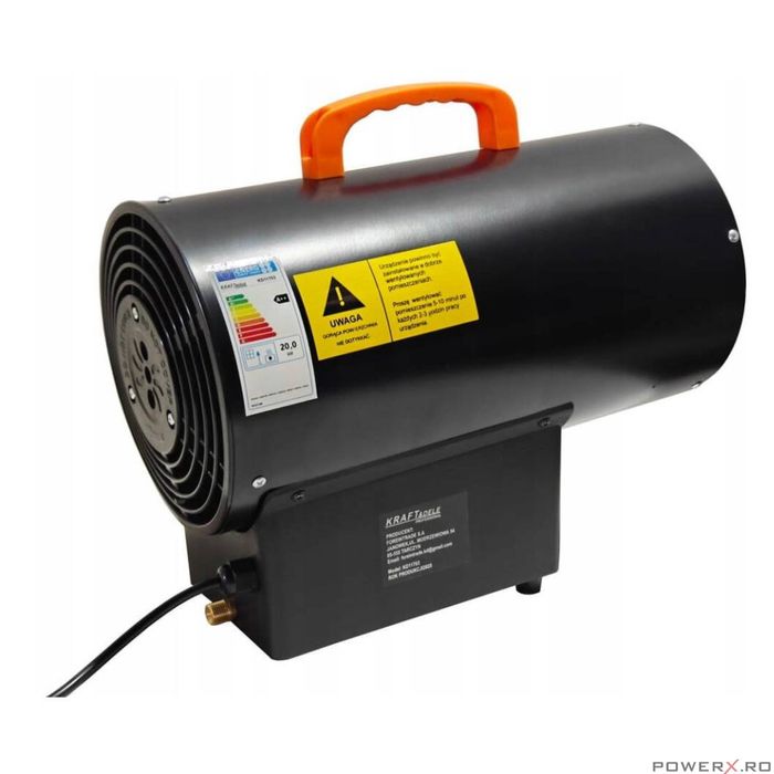 Tun, incalzitor pentru caldura pe gaz cu termostat, 20KW, Kraft