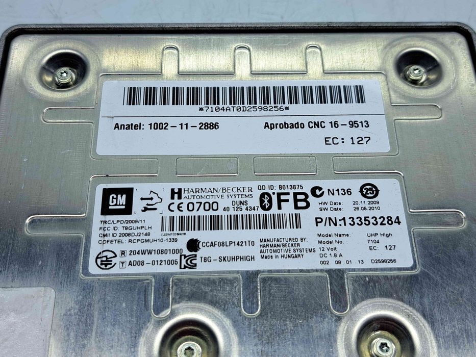 Modul bluetooth  Opel Astra J [Fabr 2009-2015] 1002-11-2886