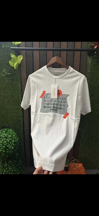 Бяла памучна тениска Maison Margiela