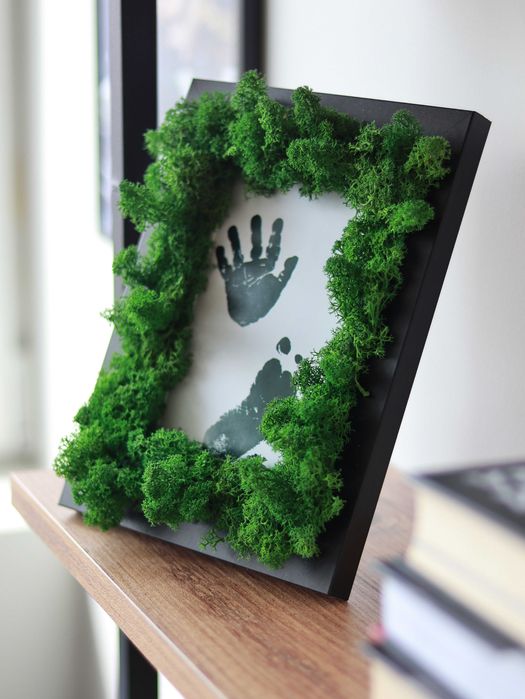 Рамки за подарък с естествен скандинавски мъх.