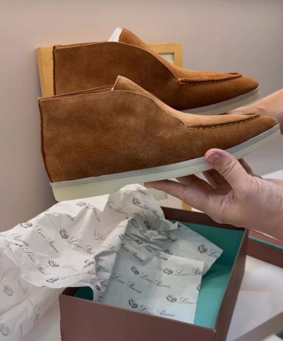 Замшевые ботинки лоферы Loro Piana