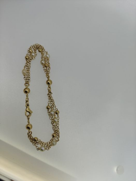 Brățară aur cu perle  18k 6.27gr(r)