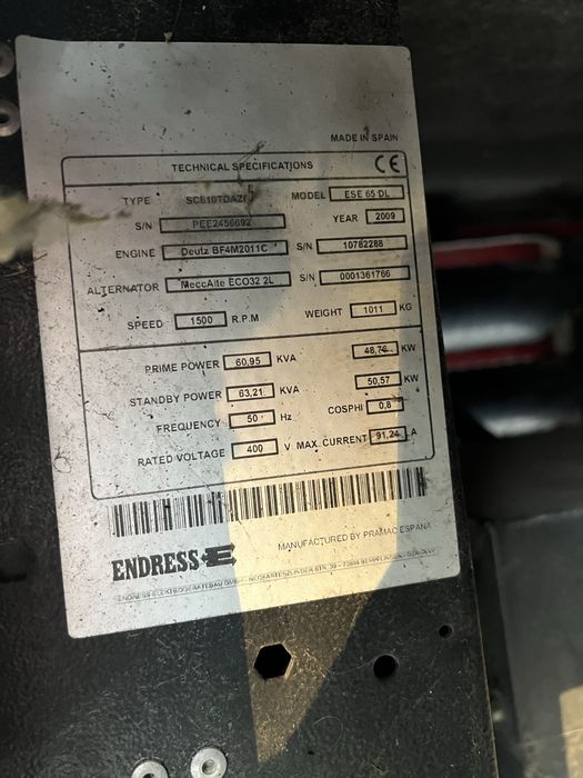 Generator curent 60kva pentru închiriat
