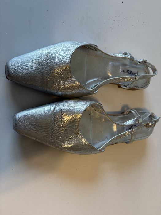 Balerini eleganți argintii Cervone Roma, piele naturală, mărimea 39