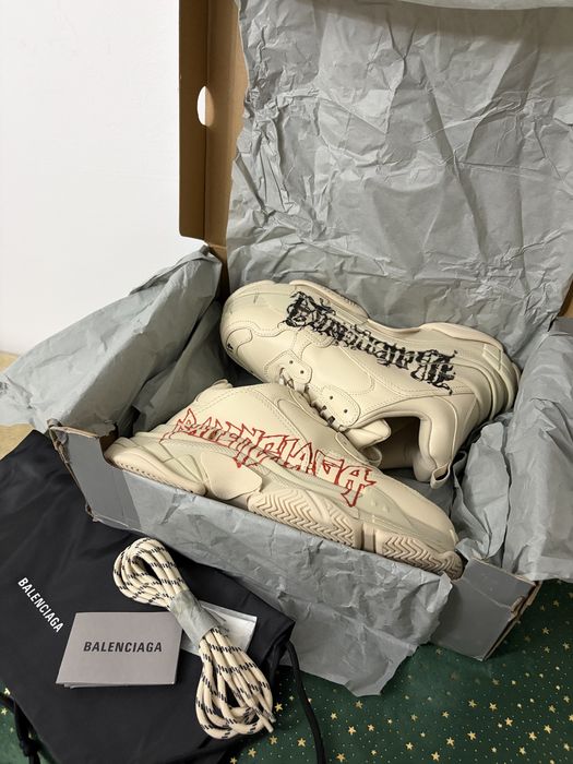 Balenciaga Triple S DIY Metal White Red