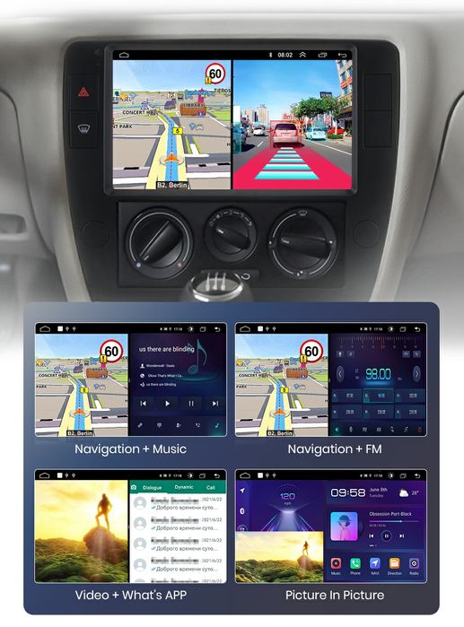 Navigatie Android dedicata pentru VW Passat B5 (2000-2005).