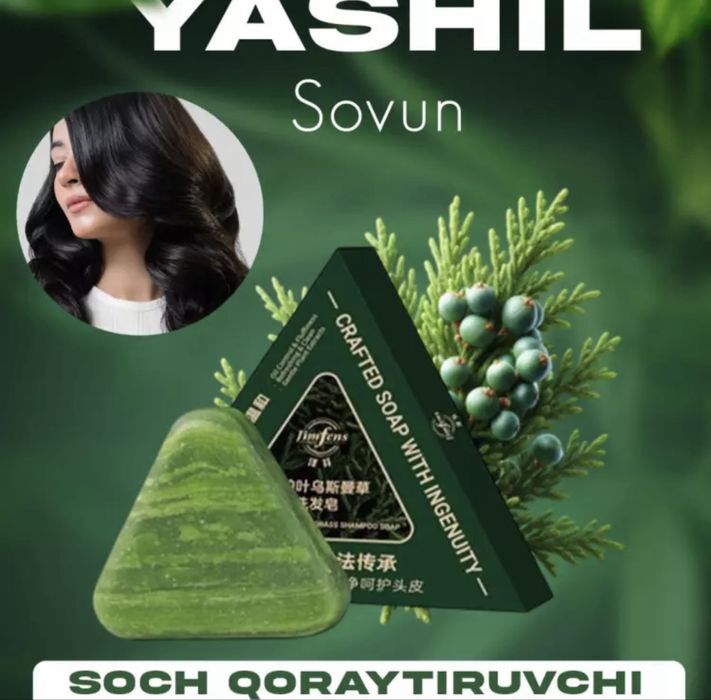 Soch o’stirish uchun Yashil sovun