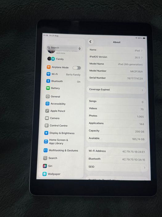 iPad 9th Gen 256gb (2021)