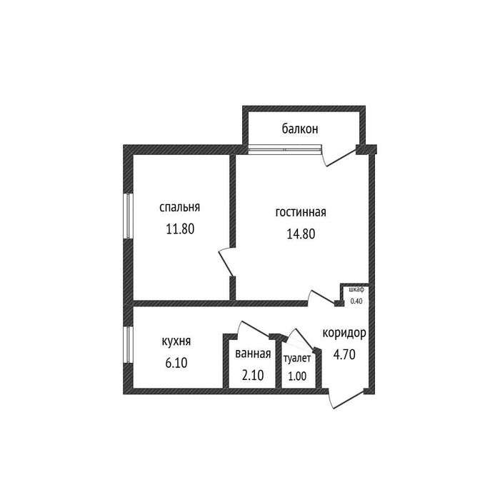 2-комнатная Заречный