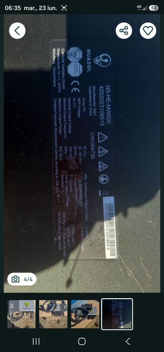 Invertor pt panouri solare de 600wati cu aplicatie de pe tel