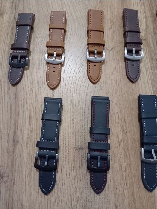 curea ceas piele naturala maro inchis deschis negru 24 mm 24mm noua