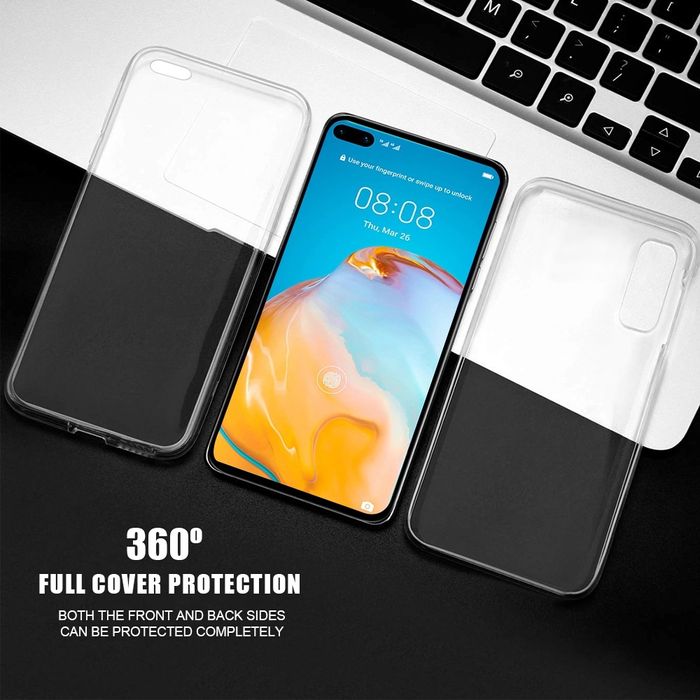 Прозрачен 360° градуса кейс Huawei P40 P30 Pro Lite Y6 Y7 2019 Mate