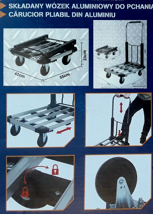 CARUCIOR ALUMINIU pliabil, extensibil pentru bagaje, marfa NOU 170 Lei