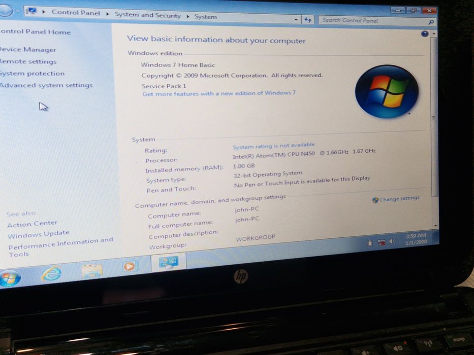 Mini laptop HP perfect funcțional,