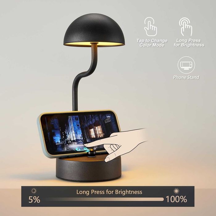 Dreamholder 2 бр. безжична сензорна настолна лампа, LED, 5000 mAh